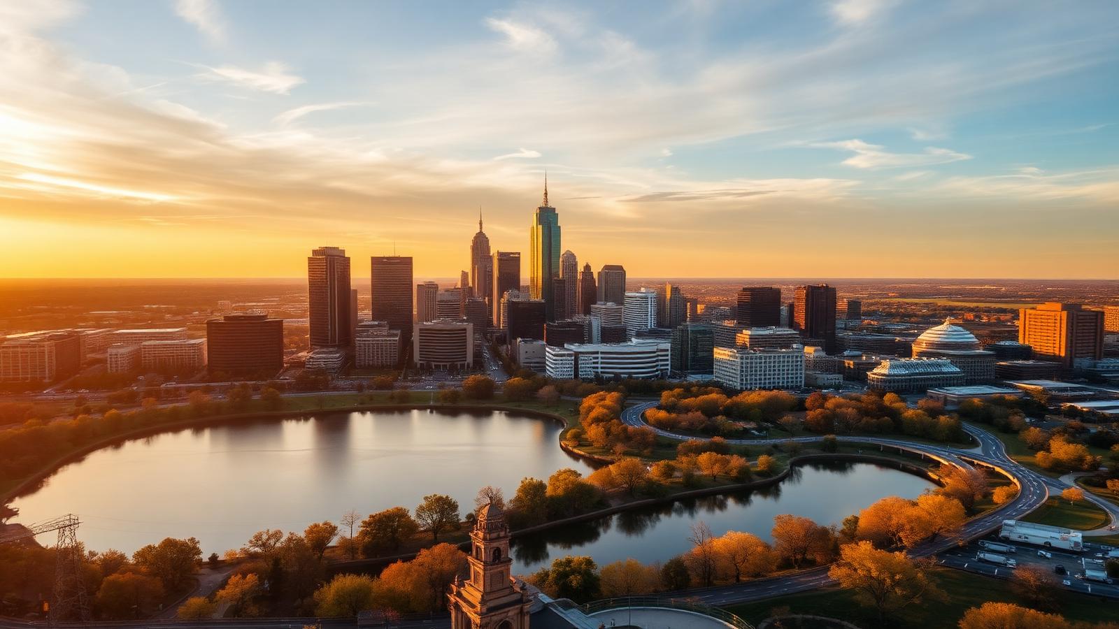 Austin Texas skyline at golden hour